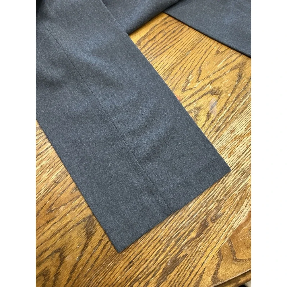 Vtg 70s Wright Gray Drop Loop Straight Wide Leg Pants Permanent Press 32X35